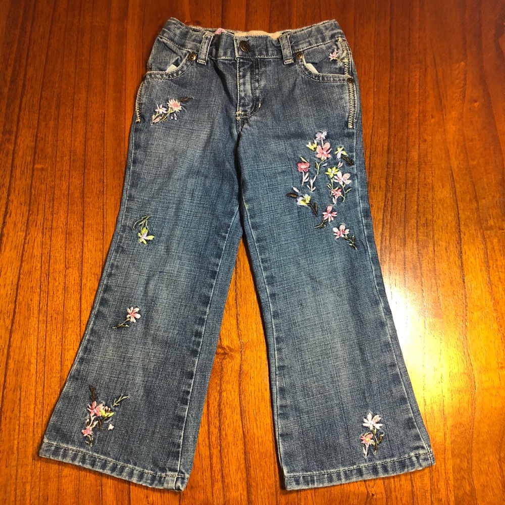 Old Navy jeans with embroidered floral print